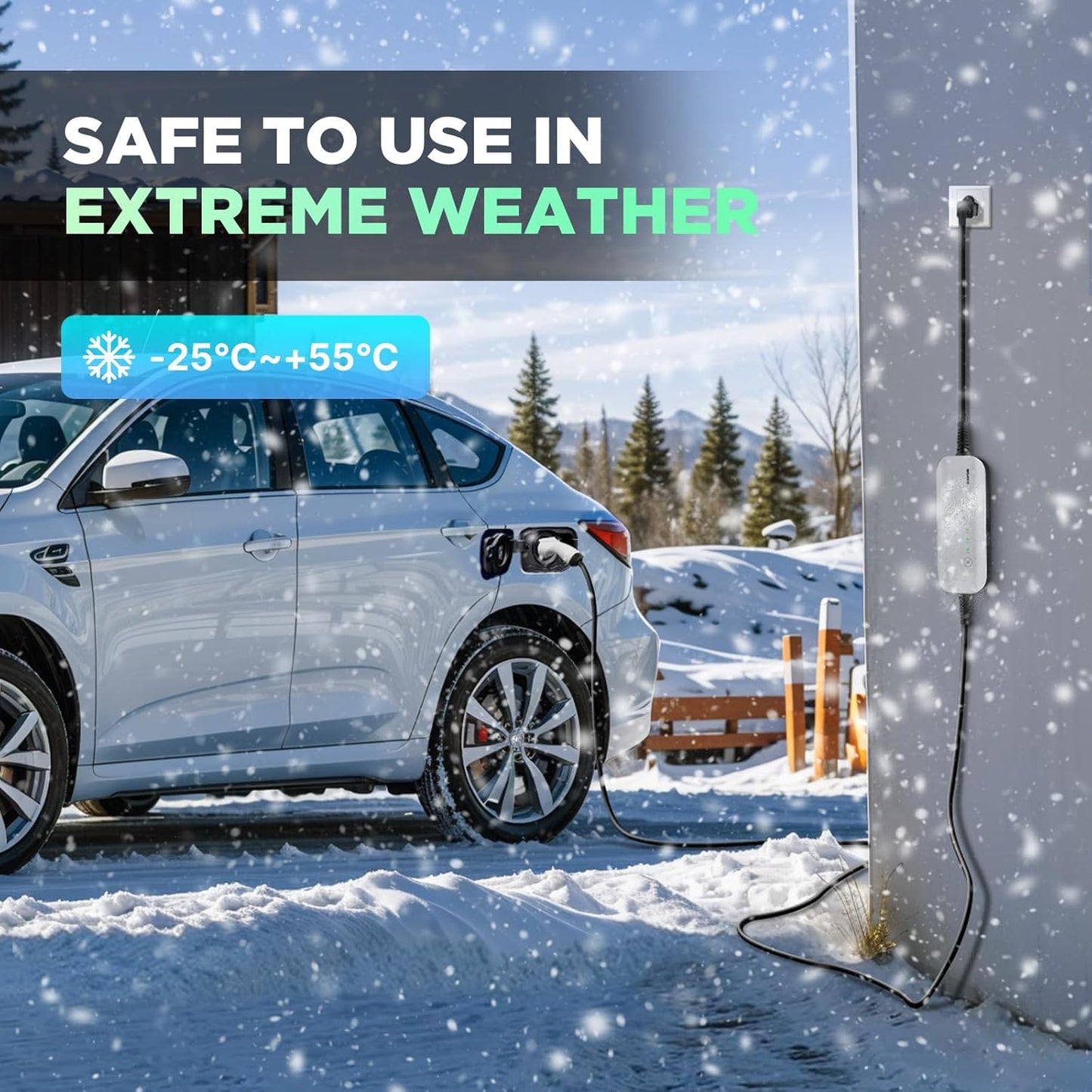 Level 1 EV Charger, 15A 110V Nema 5-15 Plug, Portable Electric Car Charger with 20FT Cable, Home Charging Station for All J1772 Electric Cars