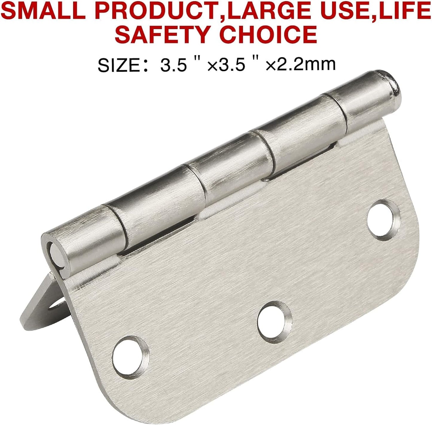 36 Pack Rounded Brushed Nickel Door Hinges 3.5 Inch x 3 ½" 5/8" Radius 3 1/2" Satin Hinge Flat Bifold Easy Install for Bed Room Pantry Clean Glass Glass French Interior Wood Doors,Table,Hardware