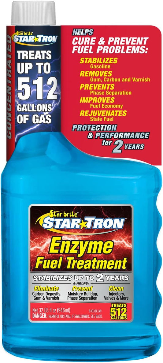 STAR BRITE Star Tron Enzyme Fuel Treatment - Concentrated Formula 32 Fl. Oz. – Treats up to 512 Gallons - Fuel Stabilizer & Treatment, Gasoline Stabilizer, Star Tron Marine Enzyme Fuel Treatment