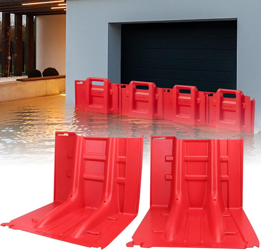 Flood Prevention Barrier, ABS L-Type Baffle Water Barrier Reusable, Door Flood Barriers for Home, Removable Combined for Garage Doors, Warehouses, Basements and School (11pcs)