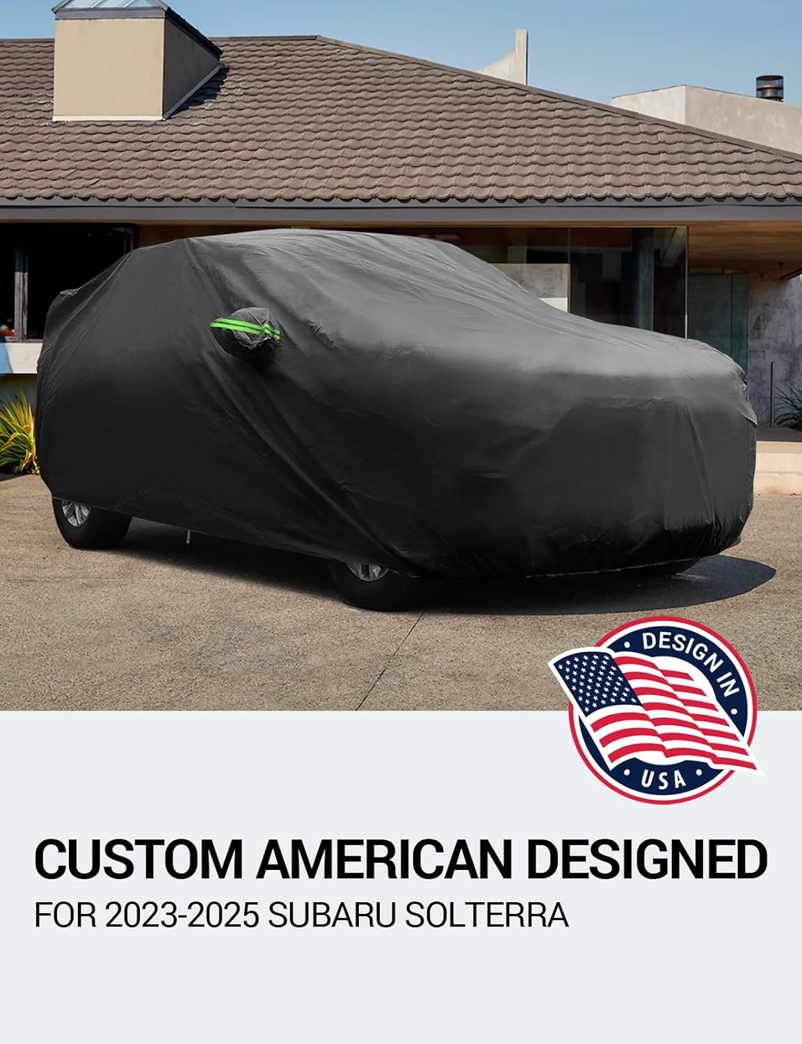 Proadsy 2025 Upgrade Car Cover Custom Fit for Subaru Solterra 2023 2024 2025, Waterproof All Weather for Automobiles, Full Exterior Cover Rain Snow Sun Protector Indoor Outdoor Car Cover