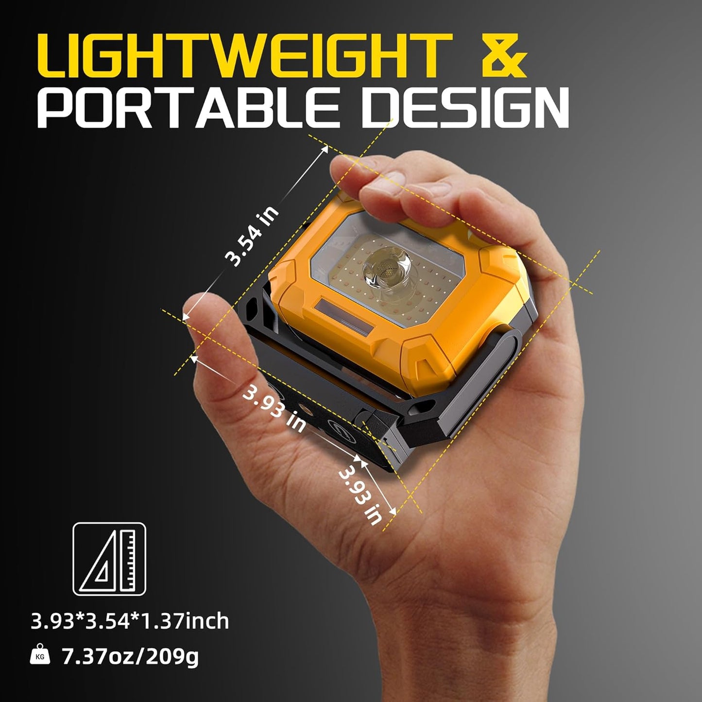 2 Pack Magnetic Work Light, 1500LM led work light, 4000mAh Rechargeable Work Light with 360°Rotating Magnetic Stand & Hook, 15 Modes, Magnetic flashlight for Car Repairing/Emergency/Camping