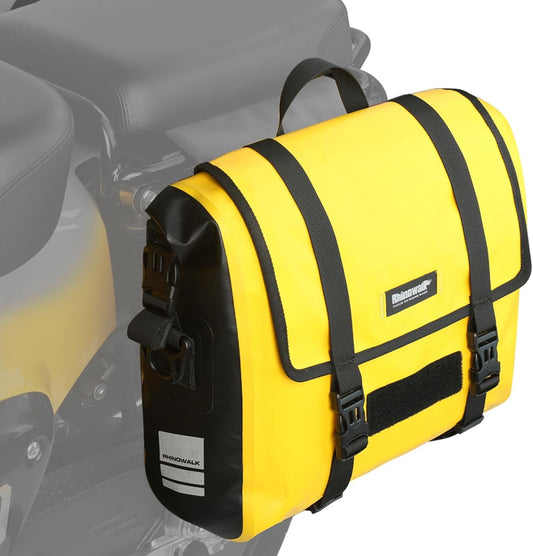 HUNTVP Motorcycle Saddlebags 15L Saddle Bags Motorcycles Single Side Pannier Bag Waterproof Motorcycle Tail Bag Portable Multifunctional Shoulder Bag (Yellow)