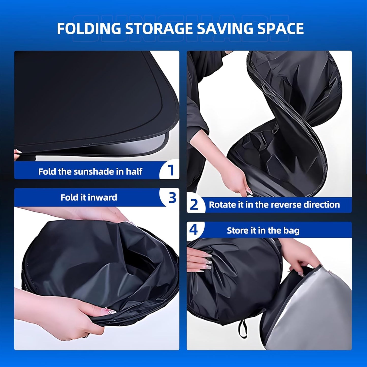 Windshield Sun Shade for Toyo-ta RAV4 2019-2025 Foldable Sunshade Custom Fit Front Window Car Interior Accessories Protector Blocks UV Rays