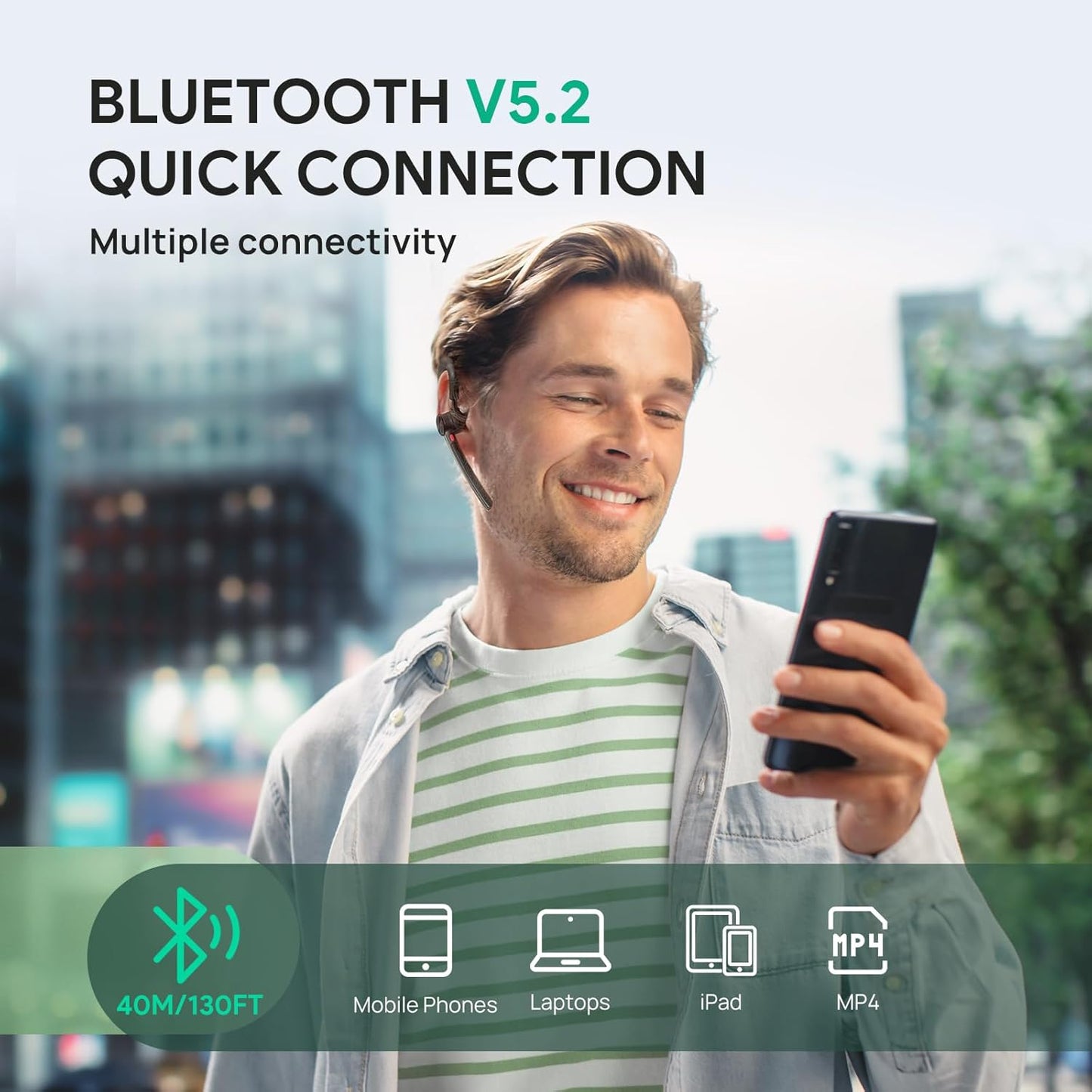 Yealink Bluetooth Headset BH71 Pro,Teams Zoom Certified,Bluetooth Earpiece with Noise Canceling Microphones,Wireless Single Ear Headset with Charging Case,Connect Mobile/Mac/PC,USB-A Dongle