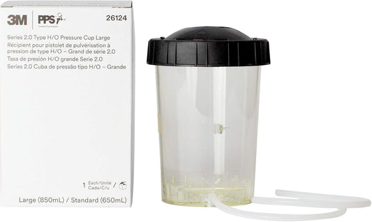 3M PPS 2.0 H/O Pressure Cup with Air Hose, 26124, Large, 28 Ounces, Use with 3M Accuspray HGP Spray Gun for Thick High-Viscosity Latex Paints, Varnishes, Coatings and Primers, 1 Pack