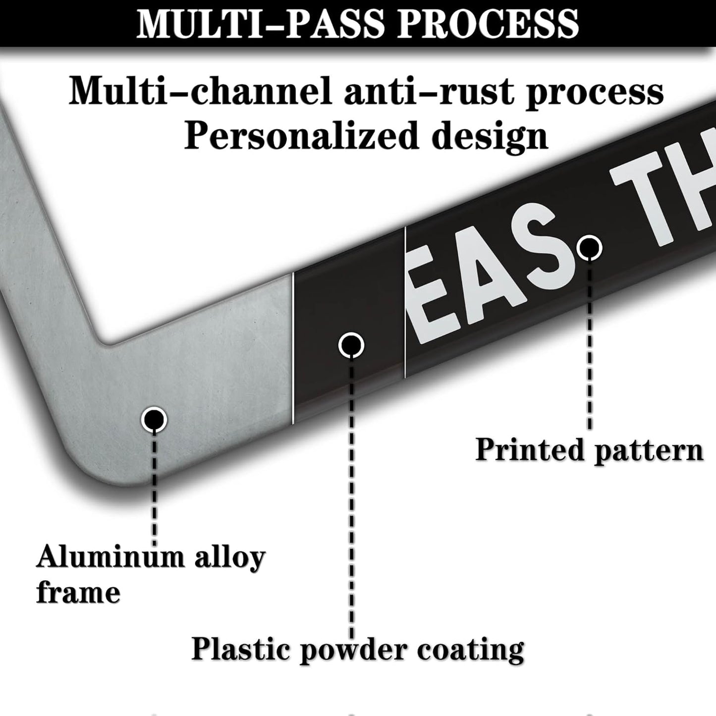 License Plate Frames for Men Black and White License Plate Cover for Women Seas The Day Aluminum Metal Car Accessory 2 Pack with Screw Covers Set