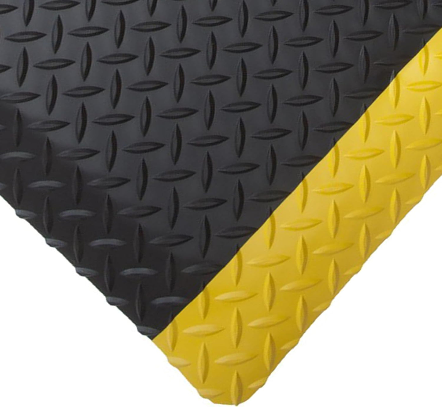 Rhino Mats, American Classic Diamond Anti-Fatigue Mats, Industrial Ergonomic Comfort Standing Mat for Work, Home, Garage, Office, Kitchen or Anywhere (Black/Yellow 1" Thick, 3 FT. x 15 FT.)