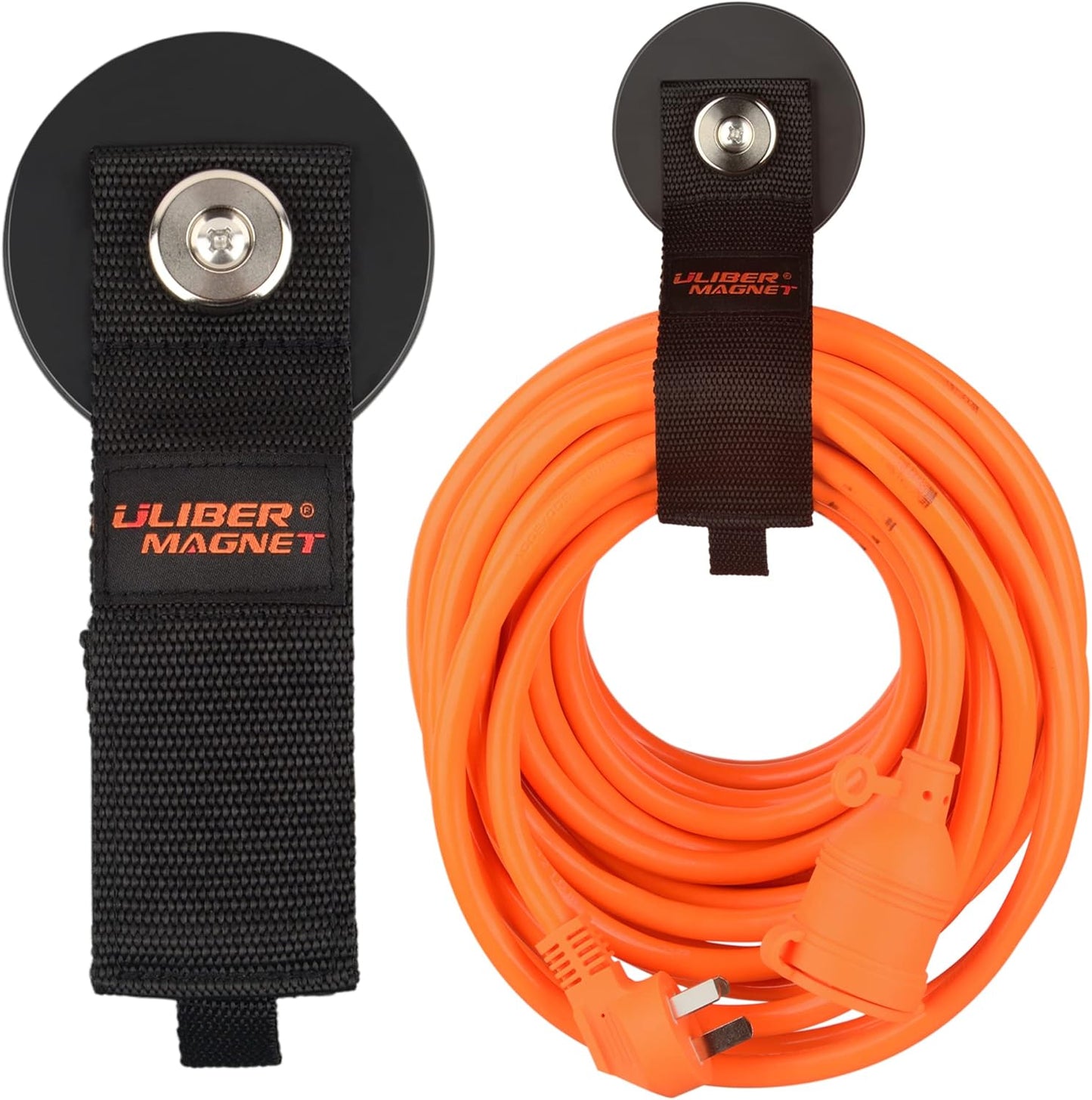 ULIBERMAGNET Strong Magnetic Hooks,Heavy Duty Magnetic Storage Tool Organizer,Extension Cord,Hose, Cable, Rope,Tools,Pick-up,RV and Workshop(2 Pack/3.46INCH)