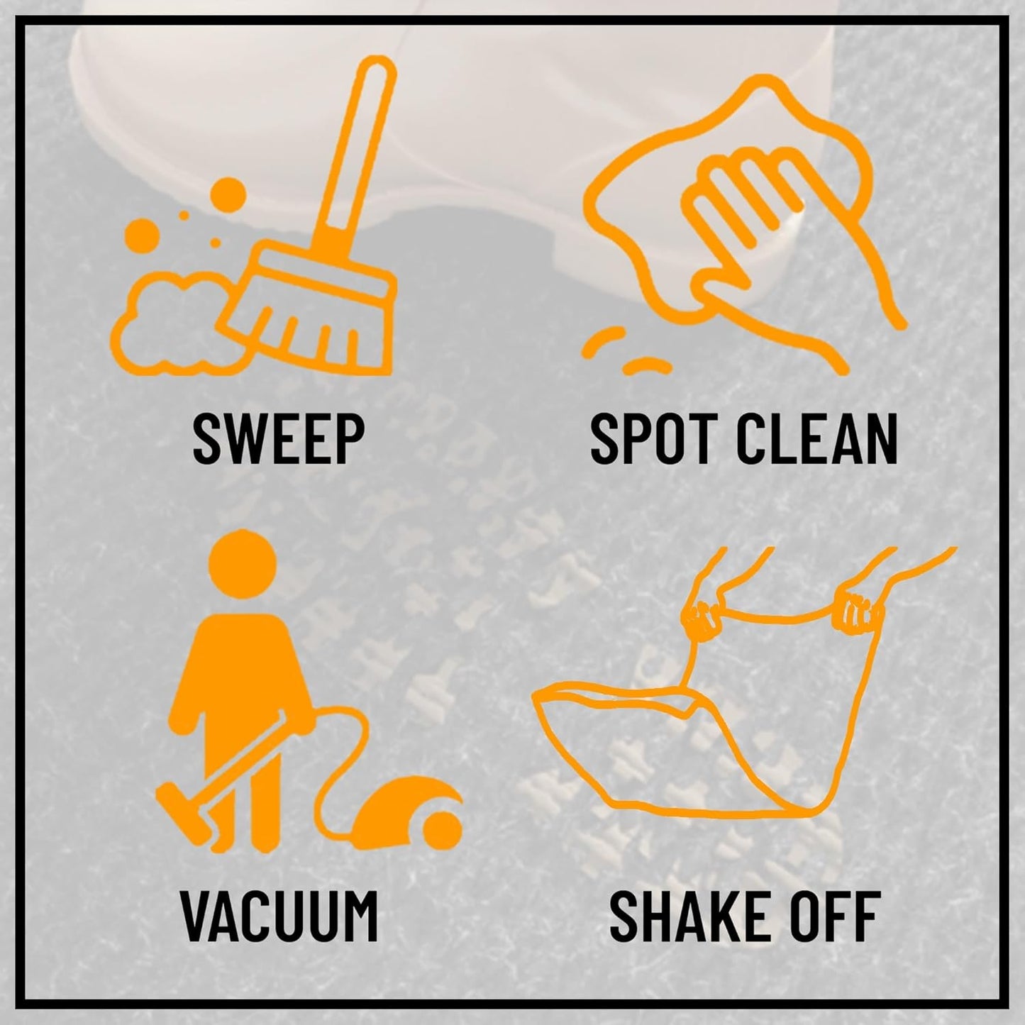 Ottomanson 2'7" x 26' Hallway Runner with Scraper Pile - Extra Durable Non-Slip Rug Mat for Indoor & Outdoor Use - Ideal for Kitchen, Entryway & Garage - High-Traffic Carpet, Black