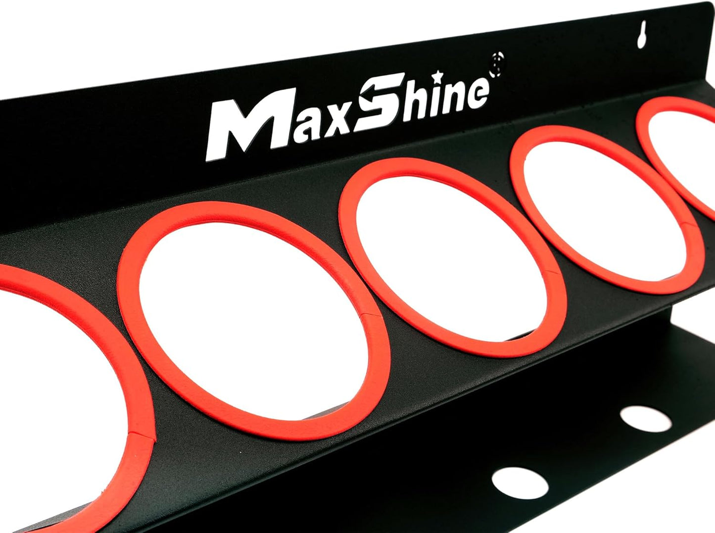 Maxshine Universal Detailing Spray Bottle Holder - Mobile Detailing & Car Garage Organizer, Holds 5 Sprayers (16/32oz) with 4 Small Holes, Lightweight Design, Easy Wall Mounting (Set 6)