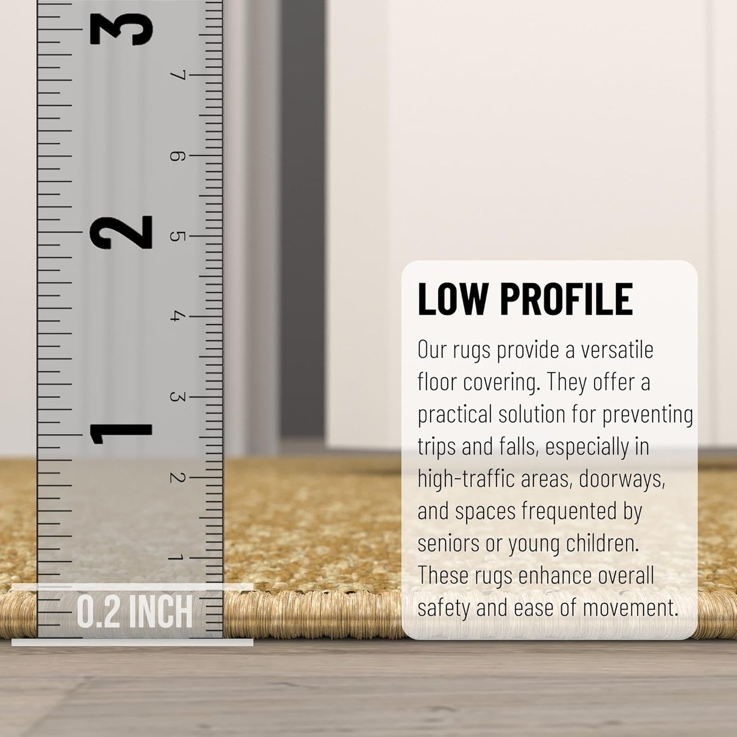 Ottomanson 2-Piece Kitchen Rug Set - Non Slip, Runner & Small Area Rug - Solid - 20" x 59" & 2'3" x 3' - Durable, Stain Resistant for Entryway, Bedroom and Bathroom, Beige