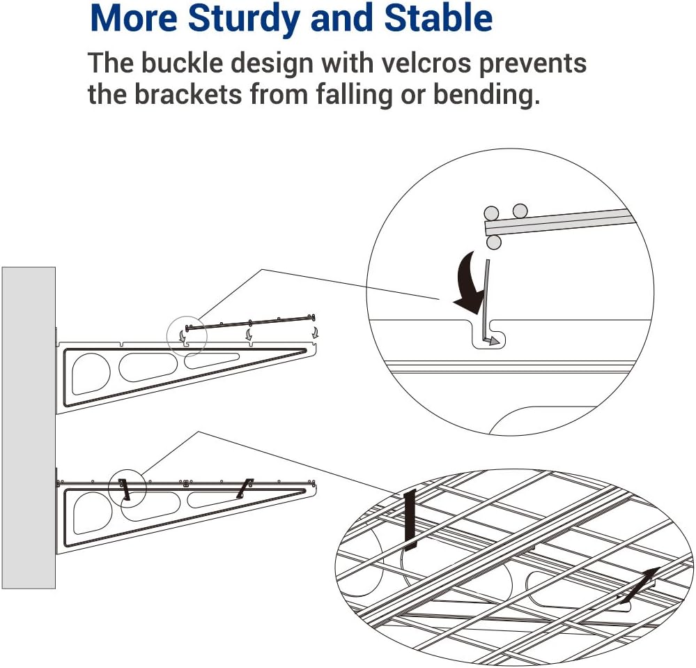 FLEXIMOUNTS 2 Pack 2x4ft Garage Shelving, Wall Shelf Garage Storage Rack, 24-inch-by-48-inch, Black