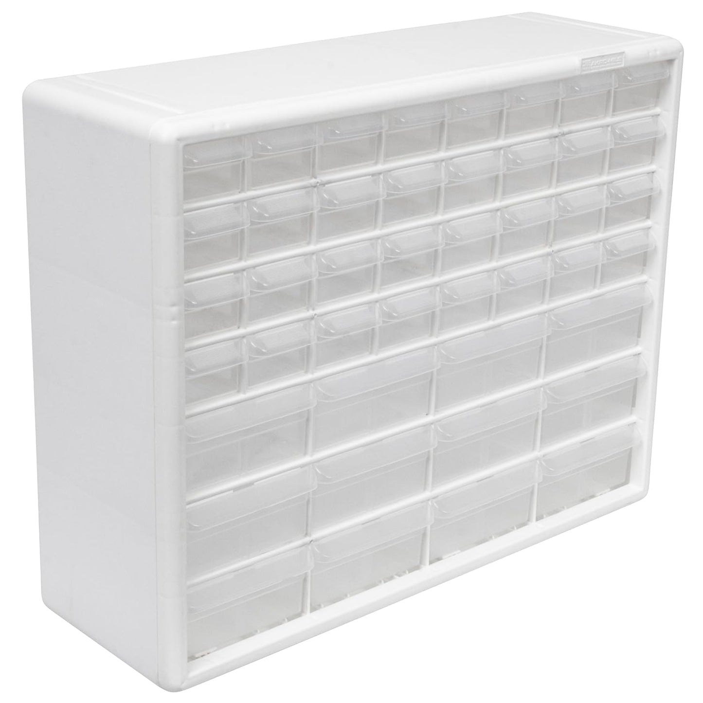 Akro-Mils 44-Drawer Plastic Drawer Storage Cabinet for Garage Organization, Bead Organizer, Building Bricks Storage, Teacher Toolbox, Makeup Organizer, 20-Inch W x 6-Inch D x 16-Inch H, 10144 White