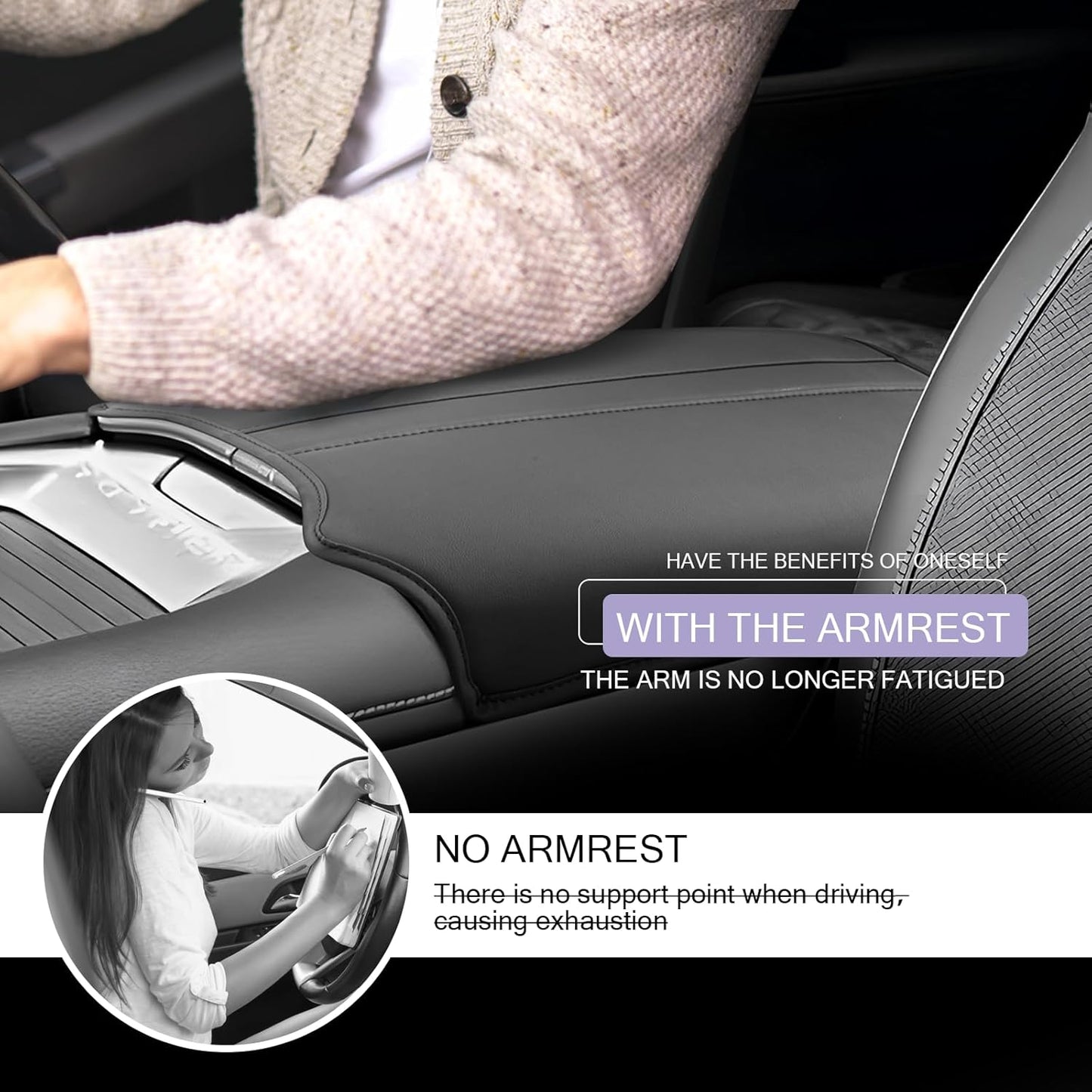 LUWU Center Console Cover Compatible with 2025 Nissan Armada Accessories 2025 Armada SV/SL/Platinum Armrest Cover Armrest Console Cover (Thin Black)