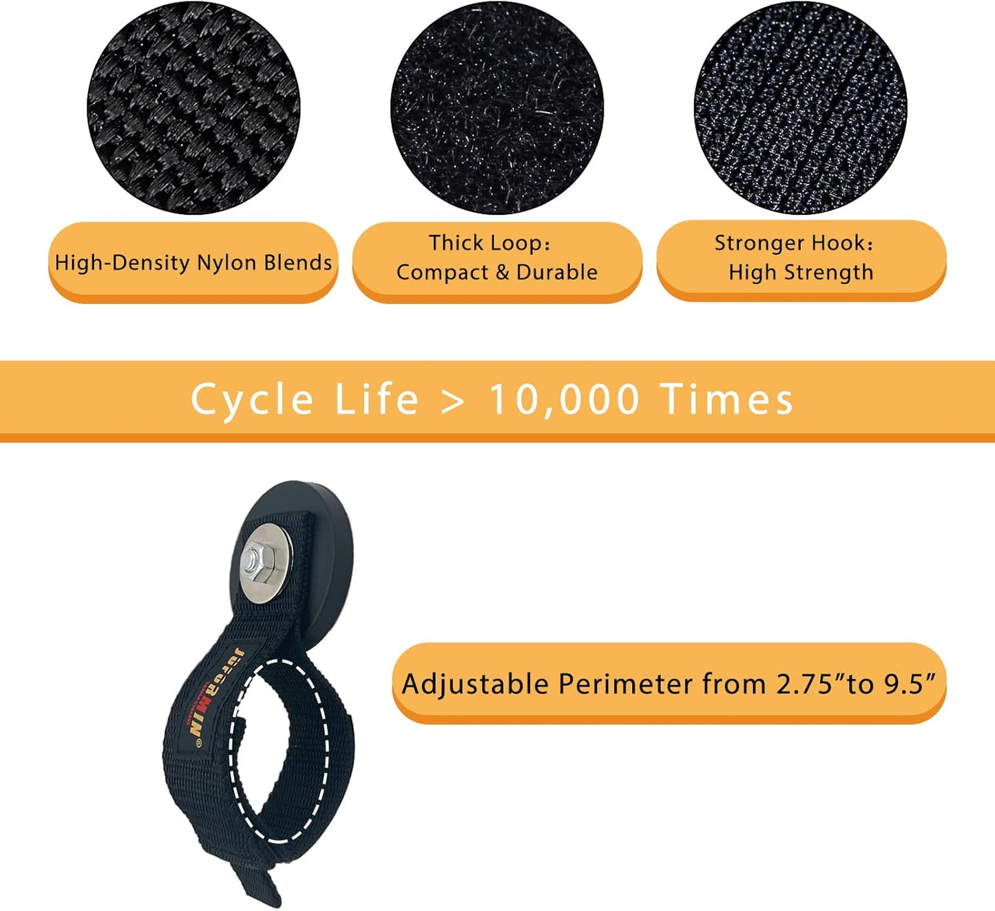 Heavy Duty Magnetic Hook, Magnetic Tool Holder, Magnetic Garage Hooks, Extension Cord Strap for Cable, Rope, Wire Storage in Garage,Workshop,RV,Pick-up(Dia.2.59" Magnet * 2Pcs)