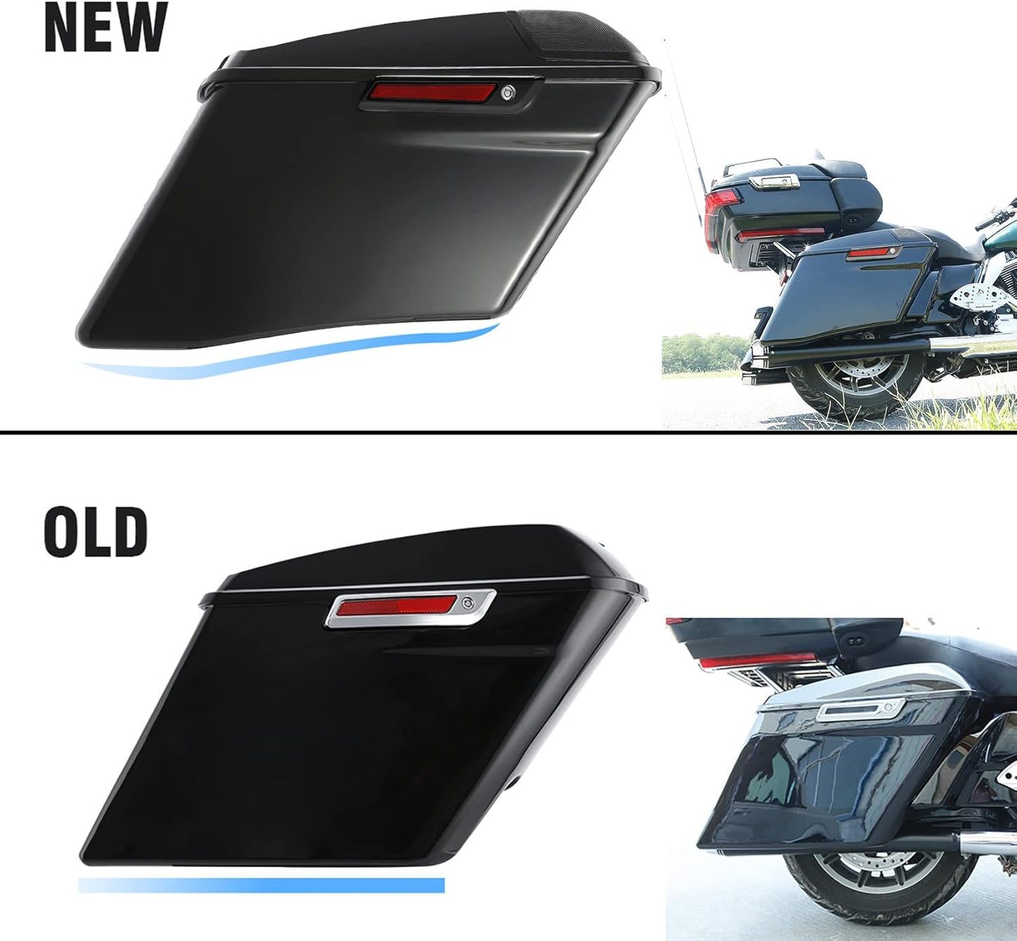 XFMT Motorcycle 4" Extended Hard Saddlebag Fit For Harley Touring CVO Road King Street Glide Road Glide Electra Glide '14-'24
