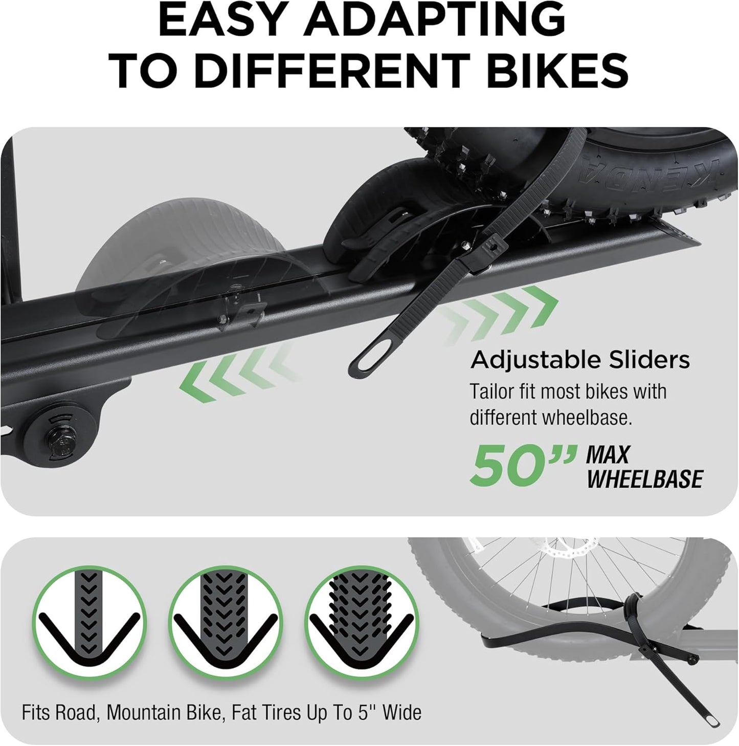 Rockland Aluminum 1-Ebike Rack, 100 lbs Capacity, Single Hitch Mount Electric Bike Rack, Fits up to 5" Fat Tire Width and 50" Wheelbase, Ebike Carrier Rack for 2" Receiver for Cars SUVs Vans RVs