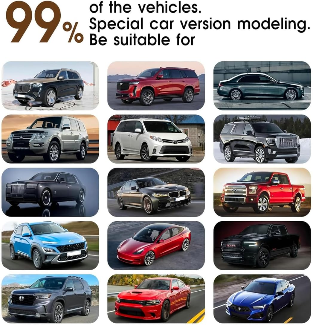 Custom Personalized Floor Mats for Cars，Luxury Full Coverage All Car Floor Mats，Anti-Slip Leather Car Mat Set ，Custom Floor Mats for 99% of Cars, Trucks & SUVs. (Blue and Brown)