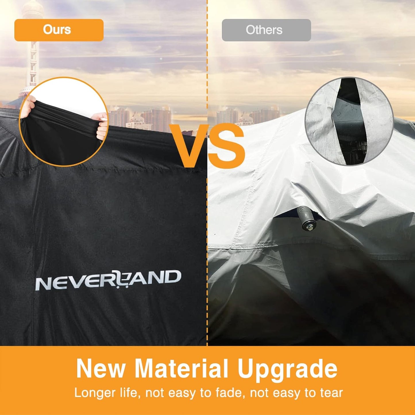 NEVERLAND ATV Cover Waterproof Heavy Duty 4 Wheeler Cover Quad Cover All Season Weather Proof Outdoor UV Protection for Polaris Yamaha Suzuki Honda (Black XLarge)