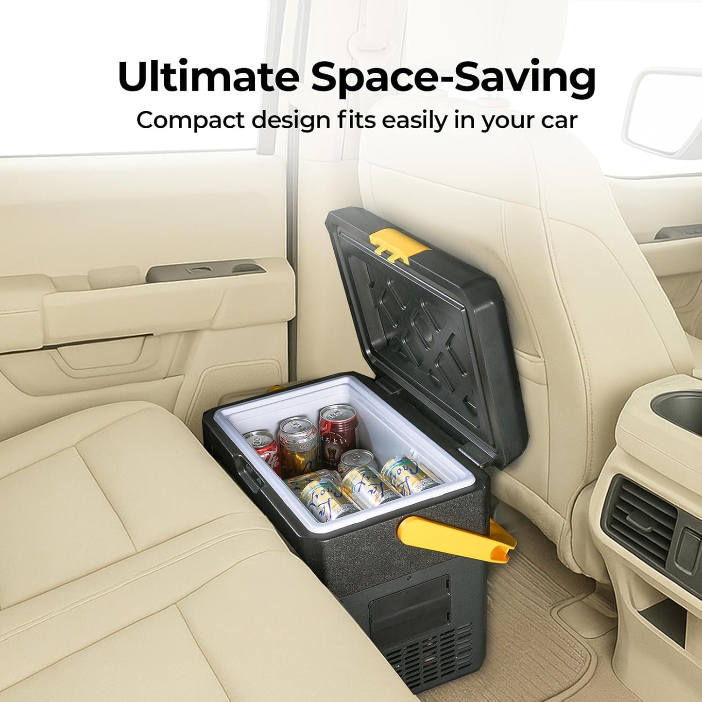 BougeRV CRH 12 Volt Refrigerator, 19QT Car Fridge, Car Refrigerator, 18L Portable Freezer, -4~68℉, 12/24V DC, 110~240V AC, Ideal for 2 People, Road Trips, Truck, Camping (Battery Not Included)