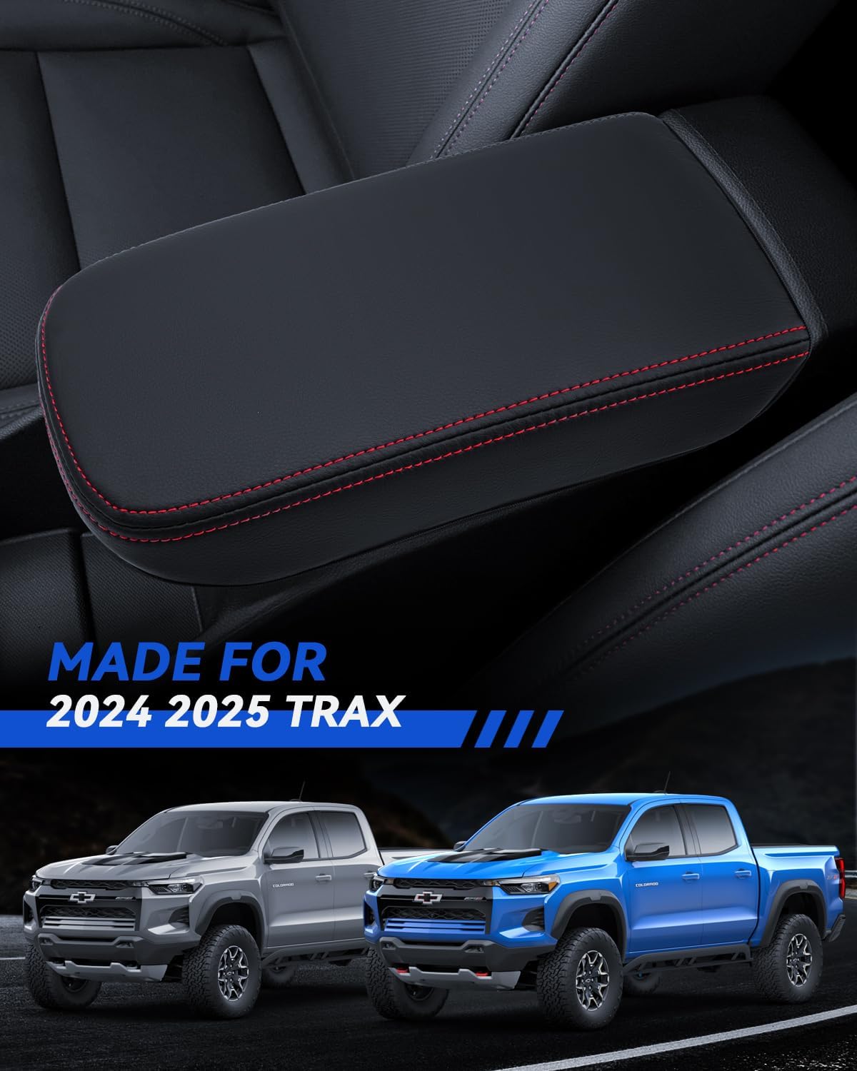 Armrest Cover for 2024 2025 Chevy Trax (LS, 1RS, LT, 2RS, ACTIV) Accessories Center Console Middle Lid Pad Protector for Car Elbow Rest