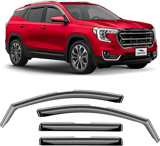 Voron Glass in-Channel Extra Durable Rain Guards for GMC Terrain 2018-2024, Window Deflectors, Vent Window Visors, 4 Pieces - 200255