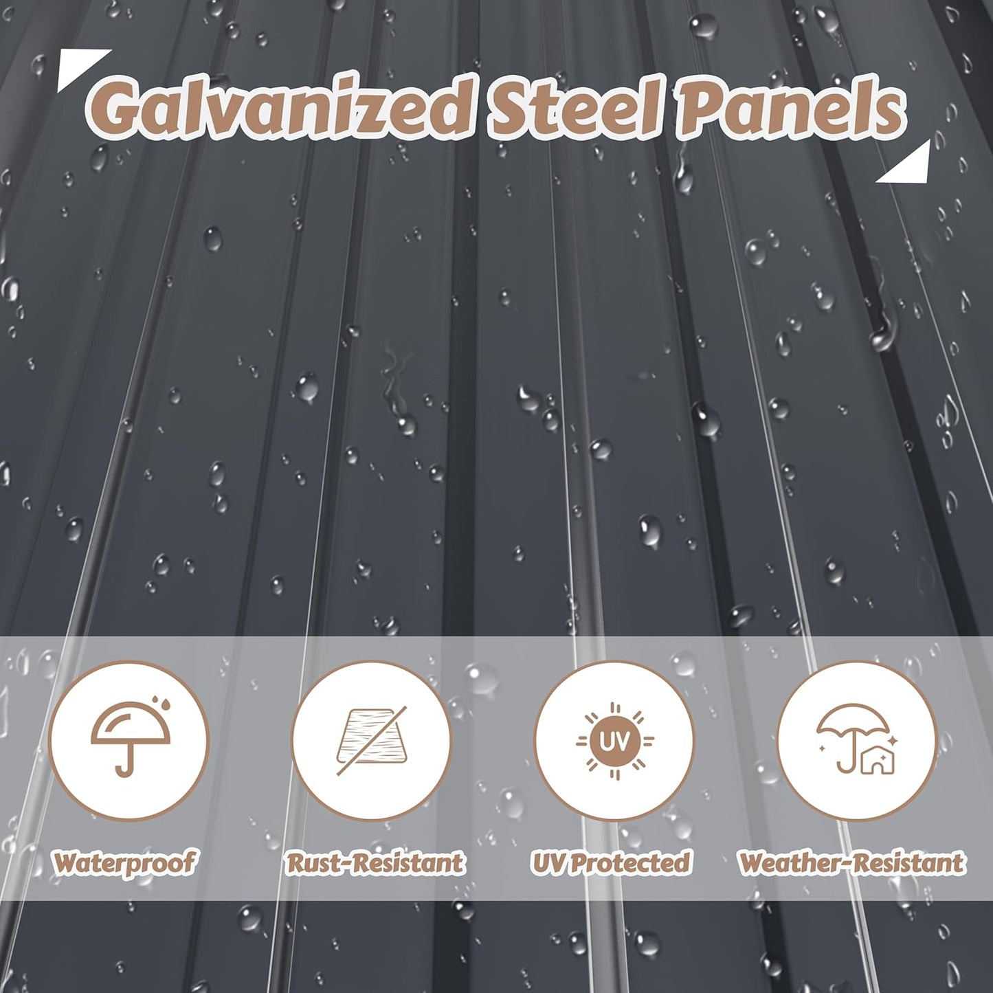 BlueWish 6'x10' Storage Shed, Outdoor Storage Shed with Sloped Galvanized Roof, Sheds & Outdoor Storage, Metal Tool Shed Storage House with 2 Vents for Garden Backyard Patio