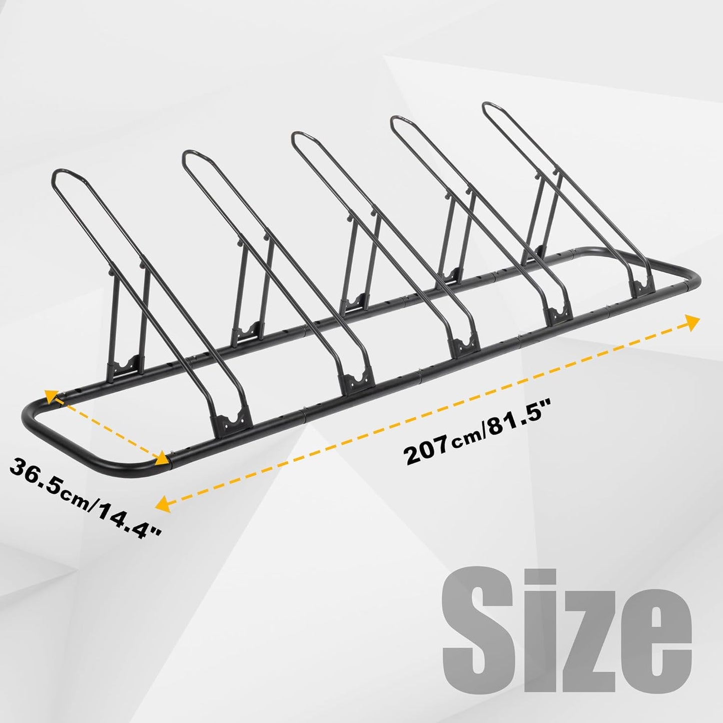 CyclingDeal Bike Rack Floor Parking Bike Stand for up to 6 Bicycles | Indoor, Home & Garage Storage Rack | Stable & Secure Bicycle Stand w/Tire Grooves Up to 29", Holding Plates & Custom Spacing