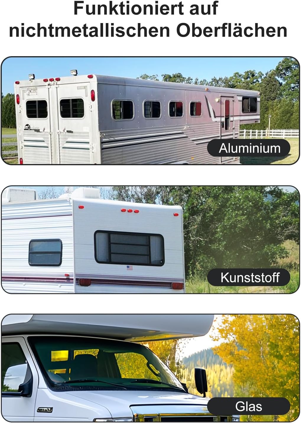 Metal Plate for Magnetic Wireless Backup Camera - Converts Fiberglass/Plastic to Magnetic Surface for Non-Metal Vehicles, Includes Double-Sided Tape & Screws for Trucks/RVs, Mount Anywhere