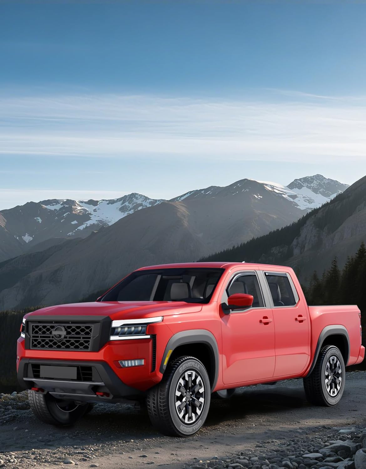 in-Channel Window Rain Guards Fit for Truck Nissan Frontier 2022-2025 Crew Cab Extra Durable Window Deflectors Window Visors Vent Visors Vent Shades Car Accessories-4 pcs Q28