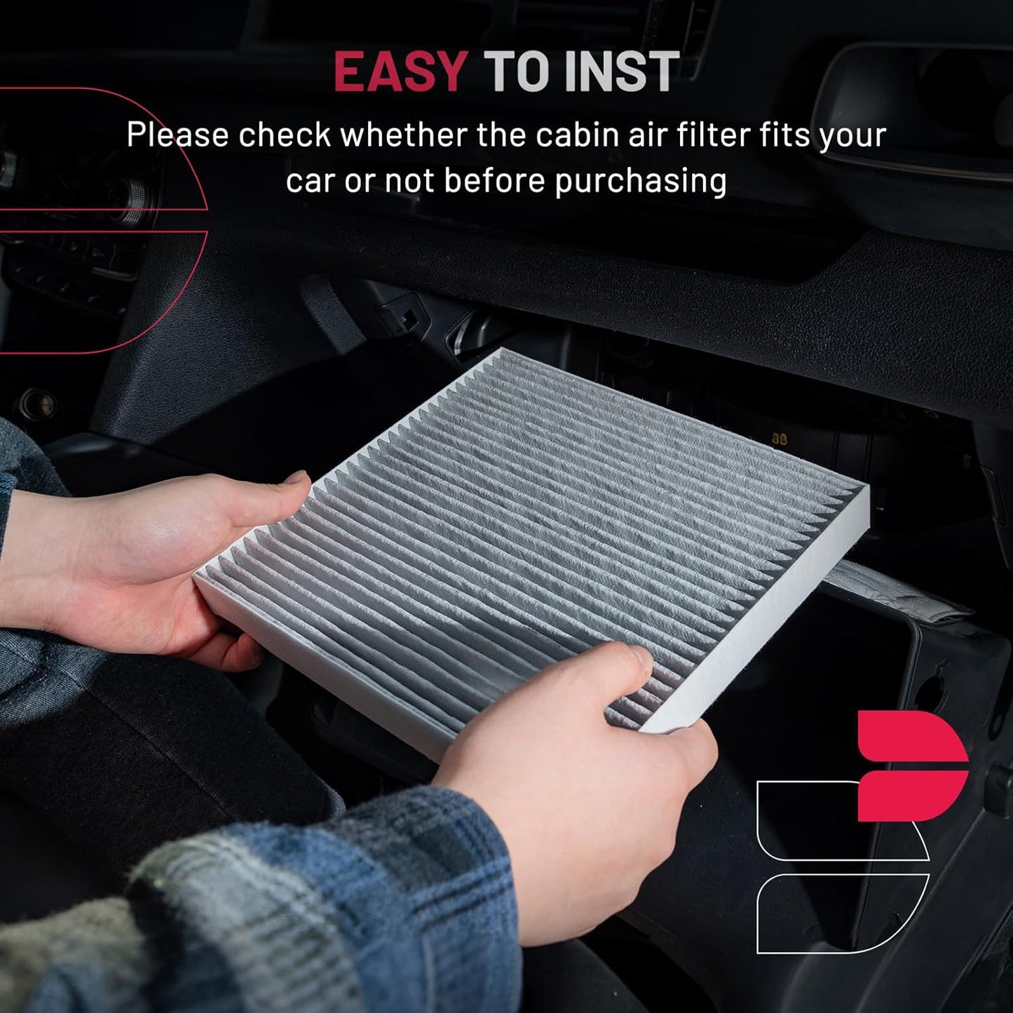 BDFHYK Cabin Air Filter with Activated Carbon Compatible with Nissan Rogue 2008-2013, Rogue Select 2014-2015, Sentra 2007-2012, Replace# CF10550, 999M1VS007