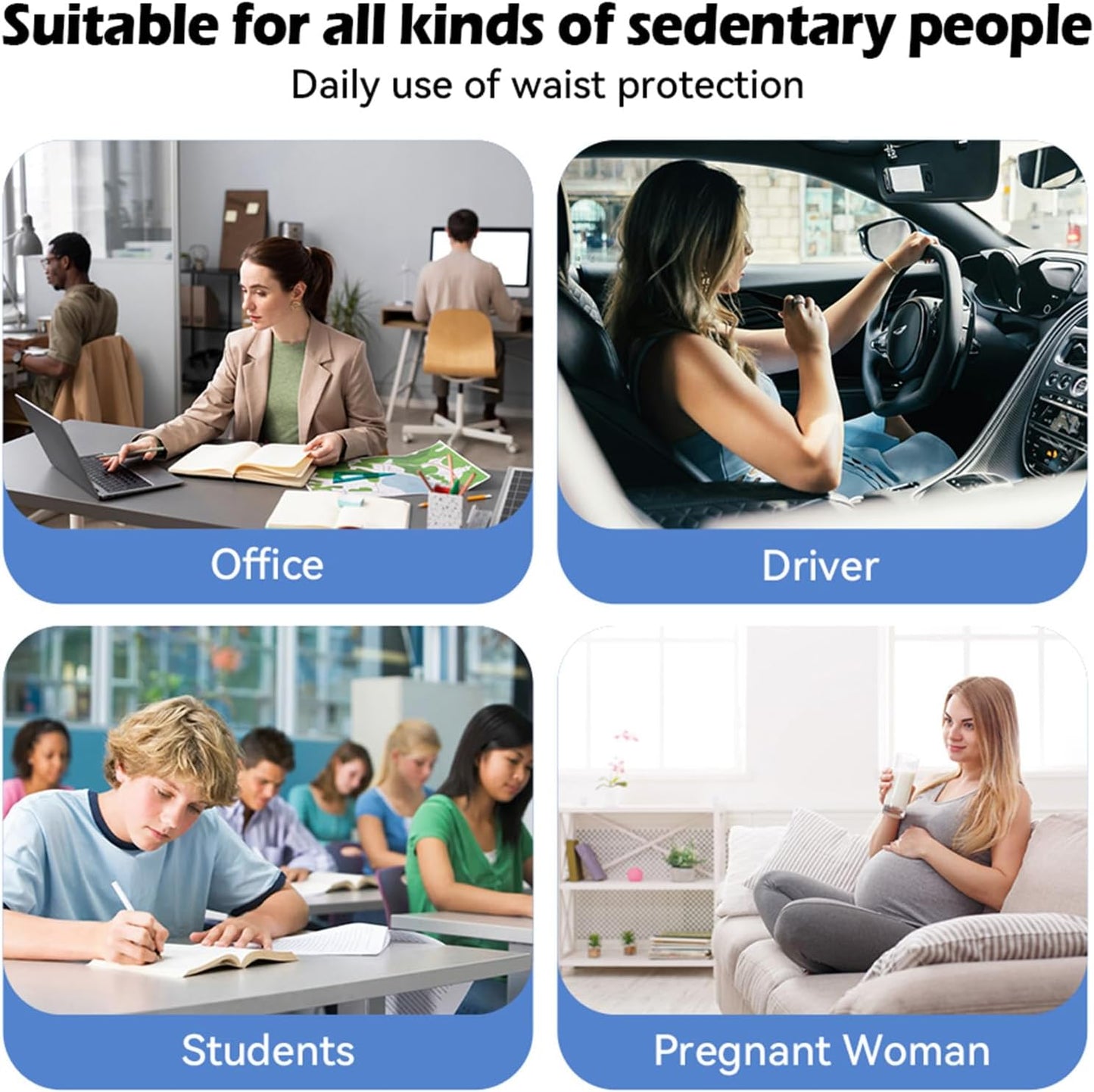 Really Supportive Lumbar Support Pillow for Car, 100% Memory Foam Lumbar Pillow with Breathable Removable Cover, Ergonomic Design - Back Pillow for Car Seat/Back Pain Relief(Timeless Black, 1PC)