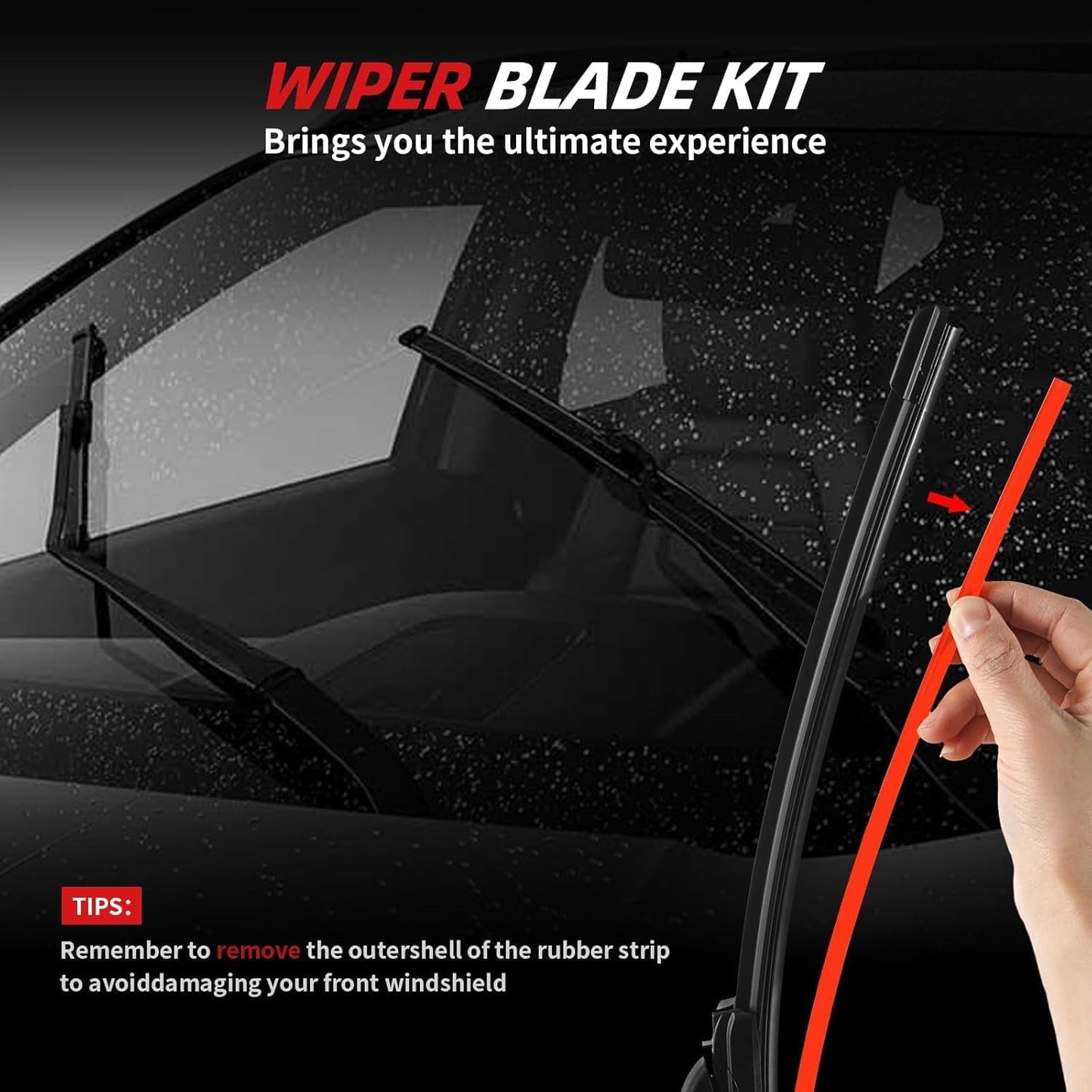 OTUAYAUTO Windshield Wiper Blades - Replacement for Volkswagen Taos 2022 2023 2024, Front and Rear Wipers Set, Top Lock - 26"+18"+11" (Pack of 3)