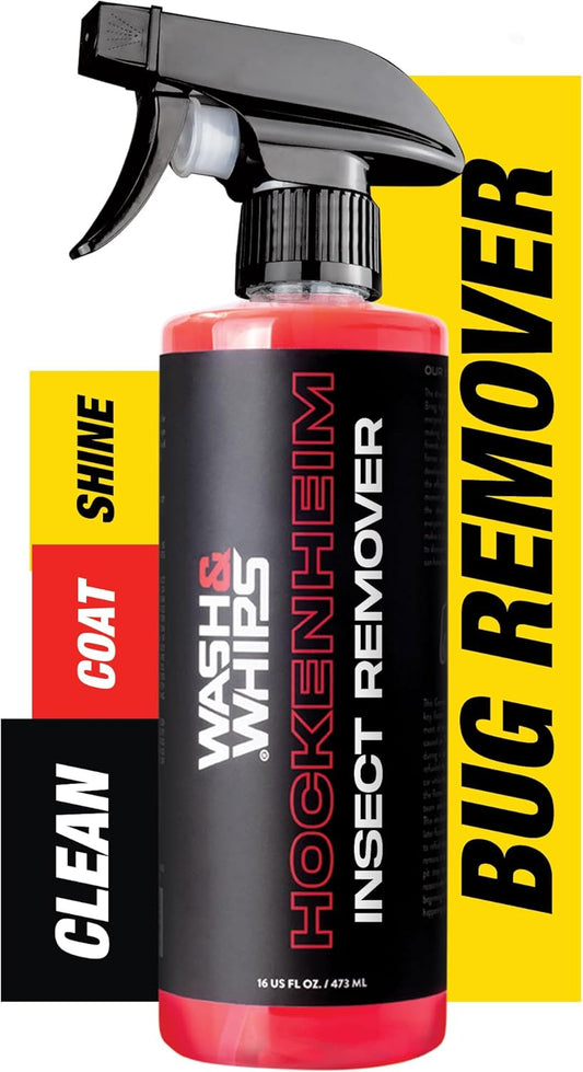 WASH&WHIPS Hockenheim Bug Remover - for Dead Insects, Droppings and Grease for Car Detailing, RVs, Trailers, Boats, Professional Strength Dissolves without Scratching, 16 fl oz