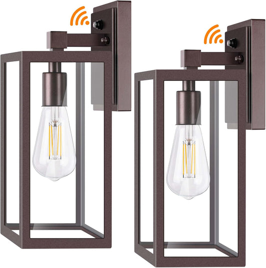 Dusk to Dawn Outdoor Lighting Fixtures for House, ORB Sensor Porch Exterior Lights Wall Mount, Anti-Rust Wall Light, Wall Sconce Lamp, Waterproof Wall Lantern for Garage, 2-Pack