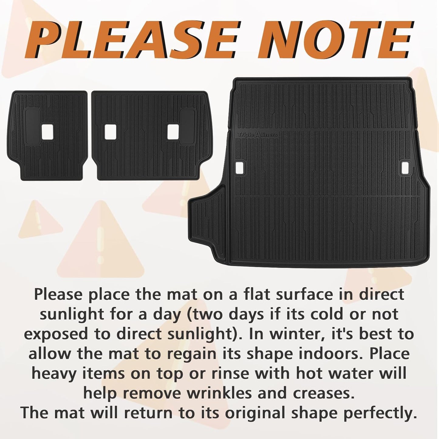 TripleAliners Trunk Mat & Rear Seatback Mat Fit for Toyota 2025 4Runner All Weather TPE Liners Accessories Custom Fit TPE Heavy-Duty (Only for 5 Seats) - Not for Hybrid Model