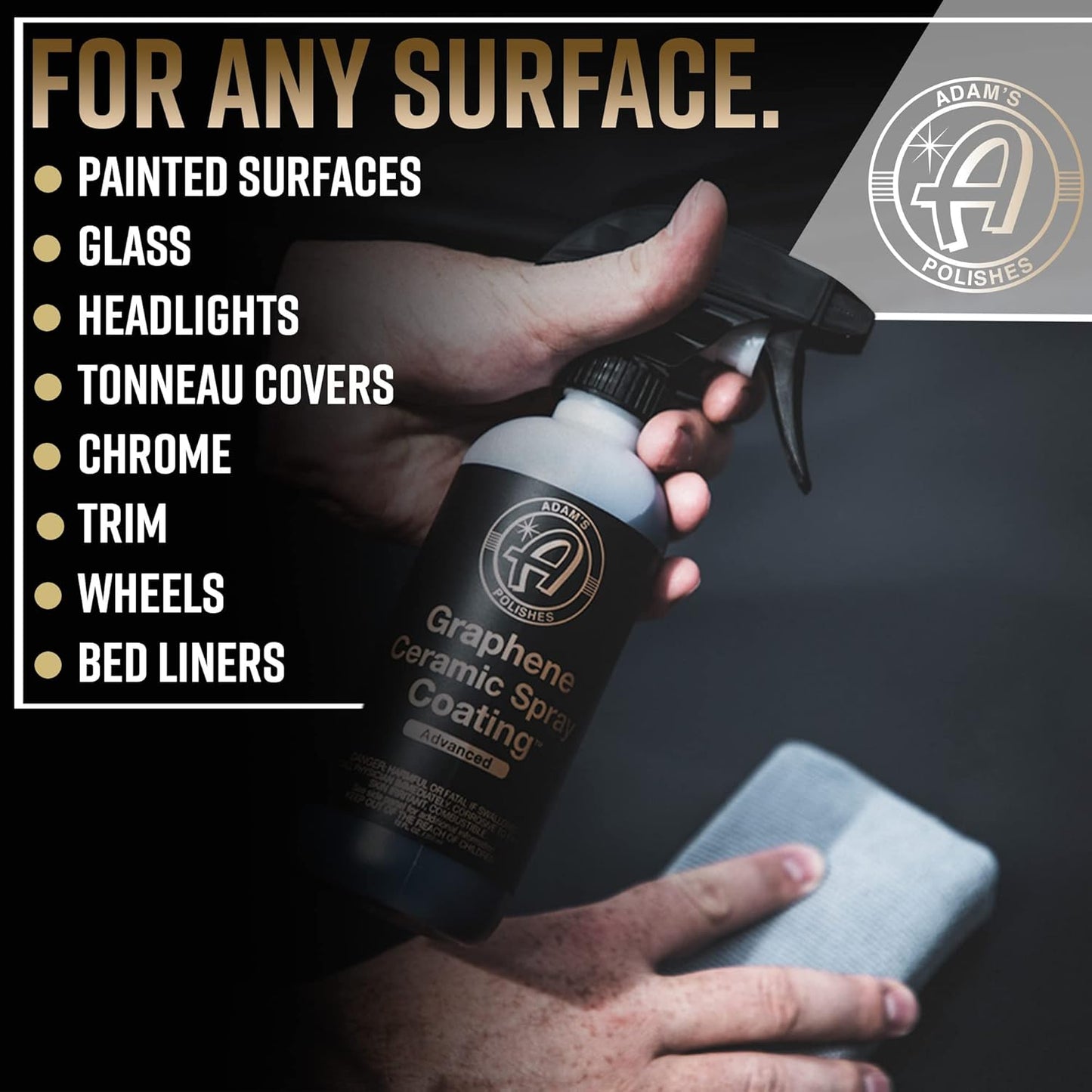 Adam's Polishes Advanced Graphene Ceramic Spray Coating - 18+ Months Sprayable Graphene Oxide Ceramic Coating for Cars, Boats, RV's & Motorcycle | Adds Extreme Gloss, Depth, Shine & Protection
