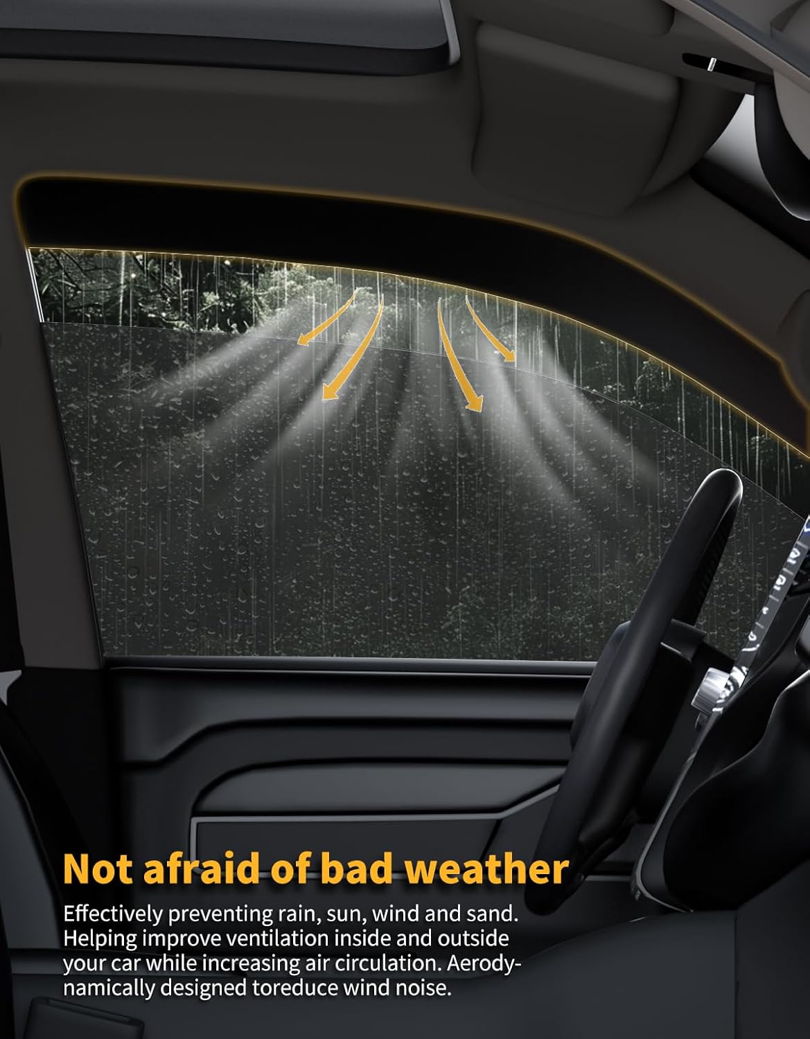 in-Channel Window Rain Guards Fit for Volkswagen Tiguan 2018 2019 2020 2021 2022 2023 2024 2025 Extra Durable Window Deflectors Window Visors Vent Shades Vent Visors Car Accessories-4 pcs Q25