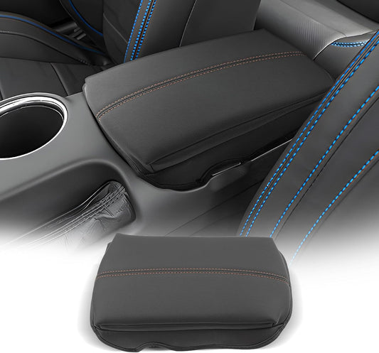 CDEFG for Ford Mustang 2024-2025 Center Console Cover Armrest Box Cover for Mustang 2024 2025 Accessories Console Arm Rest Protector Thickened Orange Line