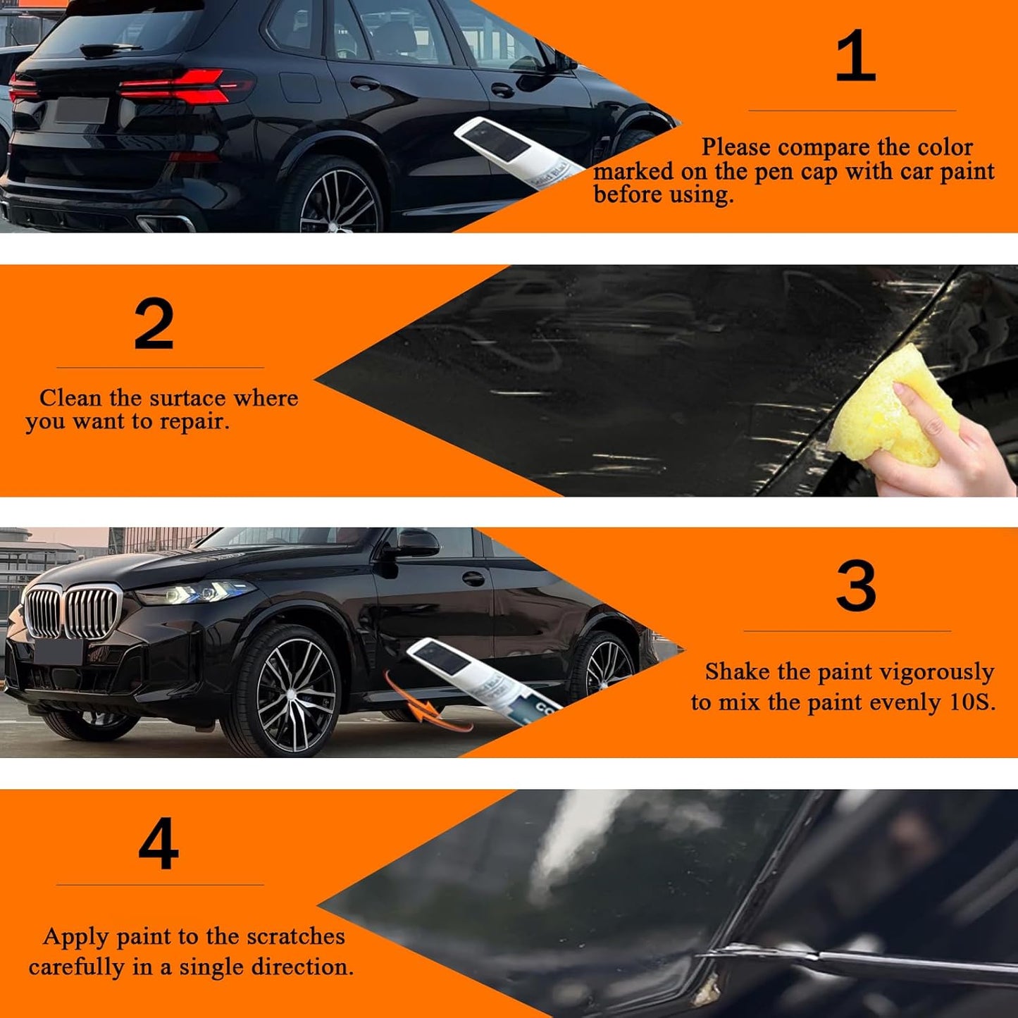 Skyscraper Grey Metallic(C4W/C54) Touch Up Paint for BMW, Car Paint Pen Scratch Repair Two-In-One Touch Up Paint, Premium Car Scratch Remover for Deep Scratches