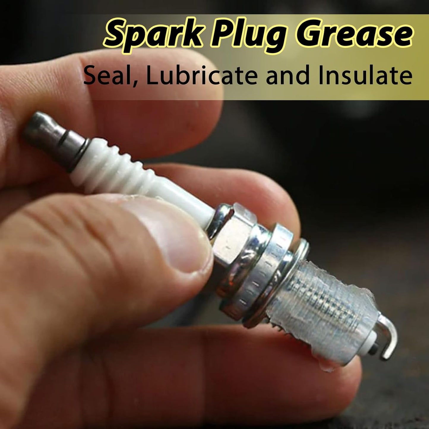 Keze Silicone Dielectric Grease Automotive Die Electric Grease Spark Plug Light Bulb Sockets Battery Terminal Electrical Contact Paste for Marine Against Salt, Dirt Corrosion Brush Top Can, 8 Oz