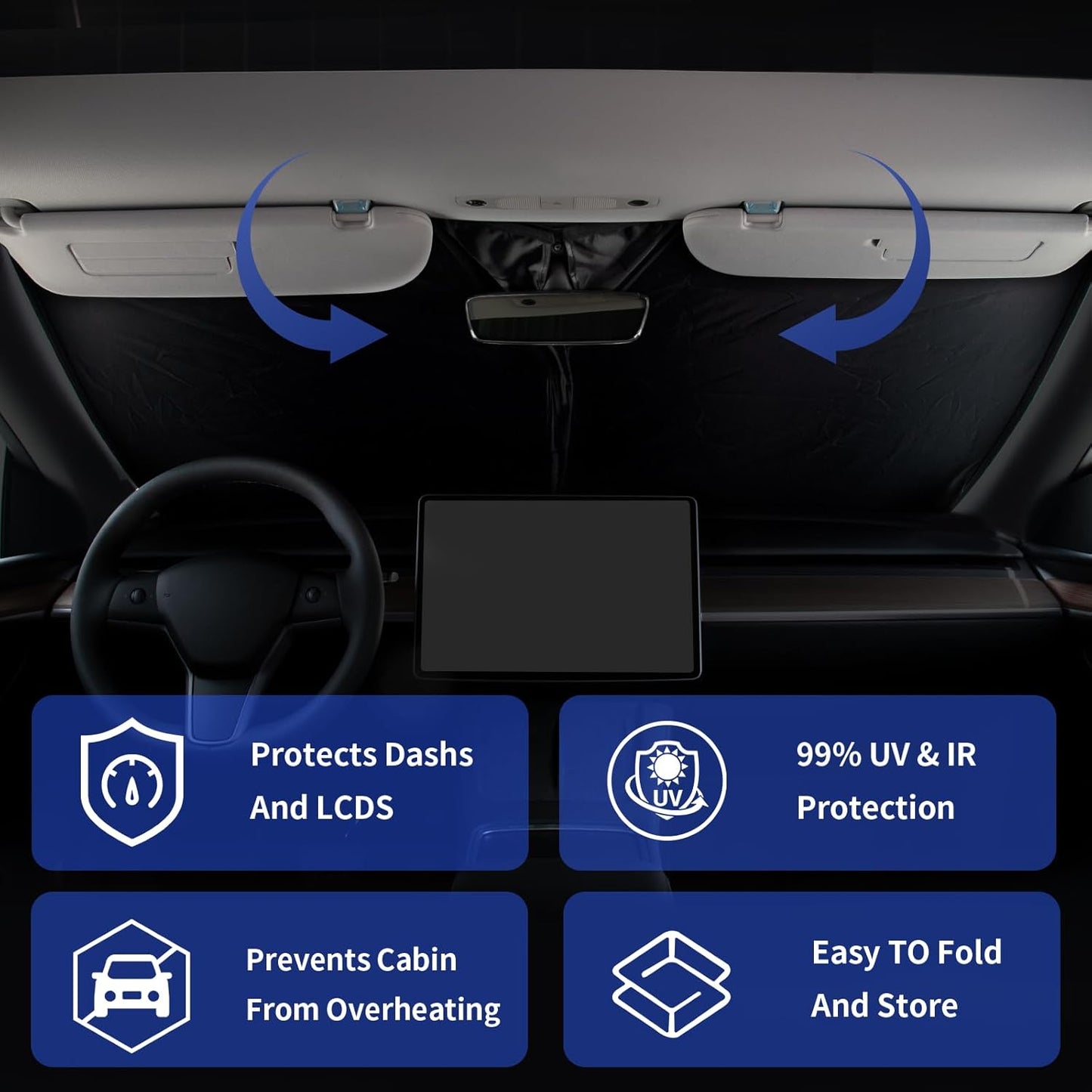 for Mercedes Benz GLA 250 2015-2020 Windshield Sun Shade, Foldable Sunshade for Front Windows Cover Sun Blocker Protect Car from Sun Rays Custom Fit 2025-2016 Mercedes Benz GLC 300 Car Accessories