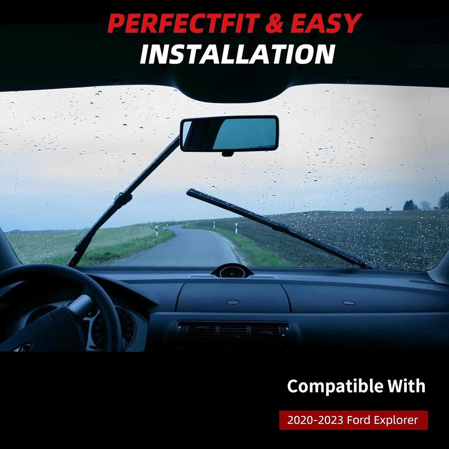 OTUAYAUTO Premium Windshield Wiper Blades - Replacement for Ford Explorer 2020-2023 - Precision Fit, All-Weather Performance, Front and Rear Wiper Blades, Pinch Tab - 26"+21"+11" (Pack of 3)