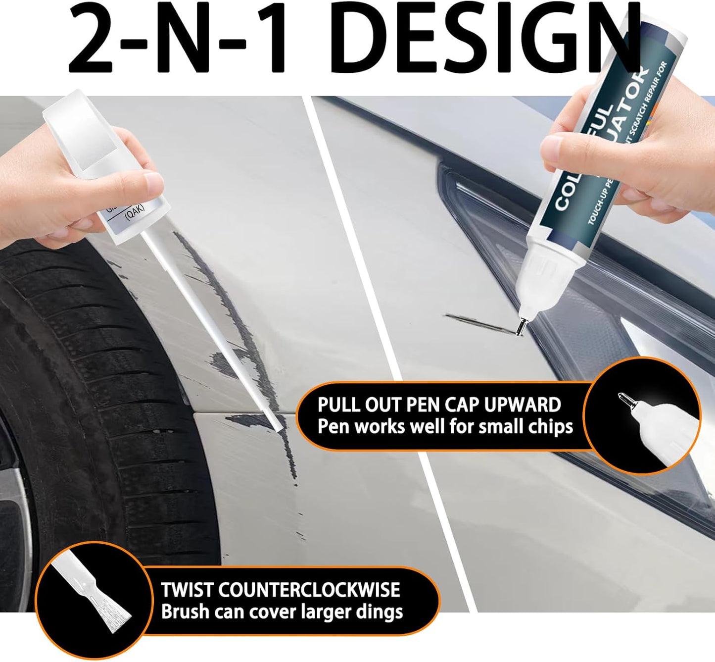 K23 Brilliant Silver Metallic Touch Up Paint for Nissan, Car Paint Pen Scratch Repair Two-In-One Touch Up Paint, Premium Car Scratch Remover for Deep Scratches