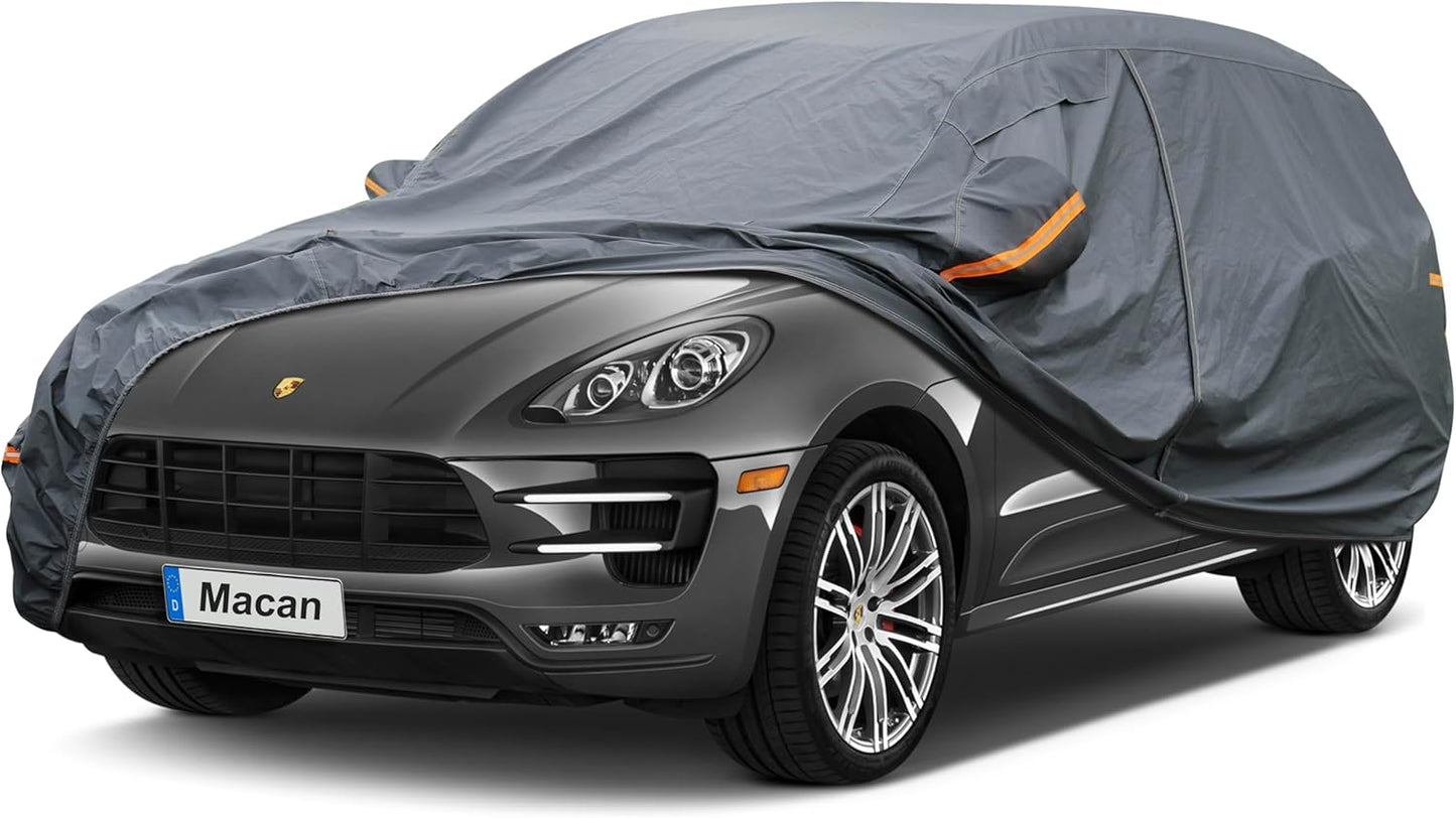 Premium Car Cover Custom Fit Porsche Macan (2014-2025), 16 Layers Heavy Duty Car Cover Waterproof All Weather with Zipper Door for Sun Rain Snow Dust Uv Protection
