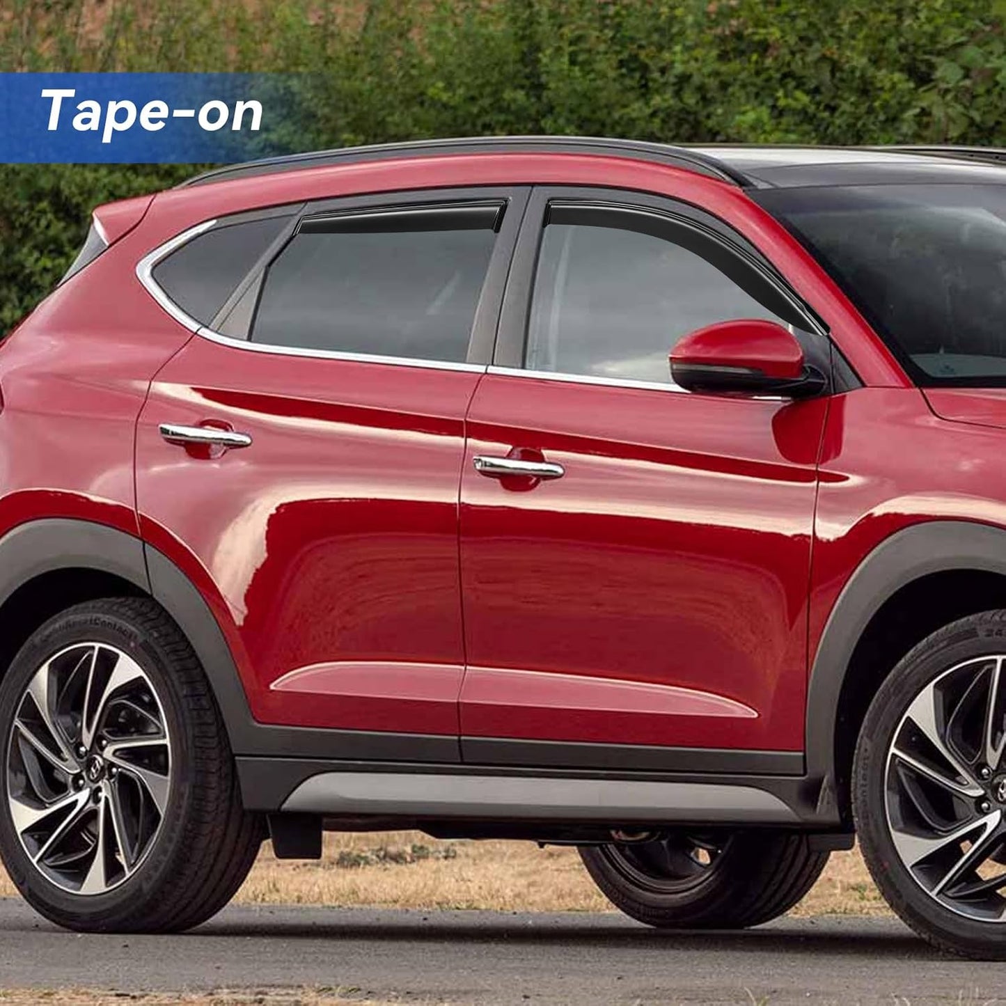 Window Visors Rain Guards for 2016 2017 2018 2019 2020 2021 Hyundai Tucson, Out-Channel Window Vent Wind Deflectors Visors Shades for 16 17 18 19 20 21 Tucson