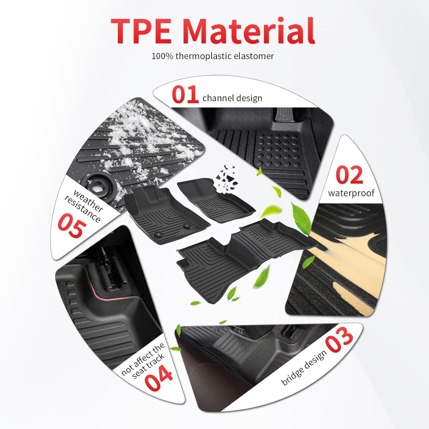 All Weather Floor Mats and Cargo Liners Set Fit for Mazda CX-50 (Not for Hybrid) 2023 2024 2025 TPE Car Mats Waterproof Anti-Slip Rubber Trunk Liners CX-50 Accessories