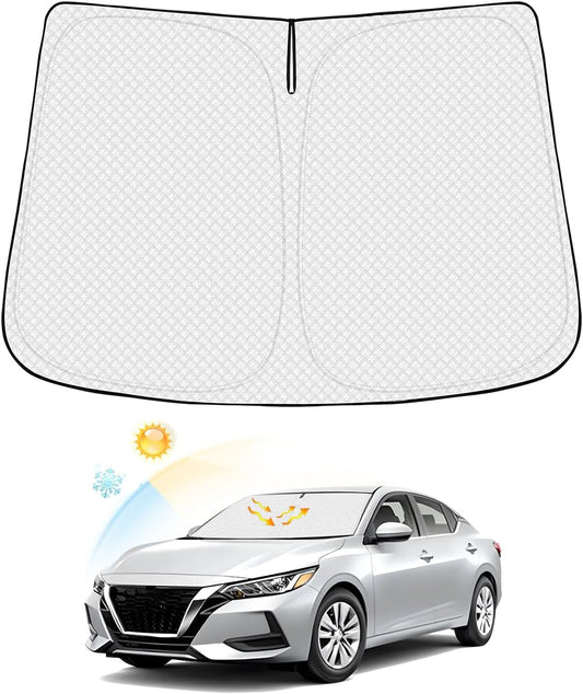 Windshield Sun Shade for 2020-2025 2026 Nissan Sentra Accessories Thicken 6-Layer Foldable Front Window Sunshade Cover Sun Visor Protector Block UV Rays Keep Vehicle Cool