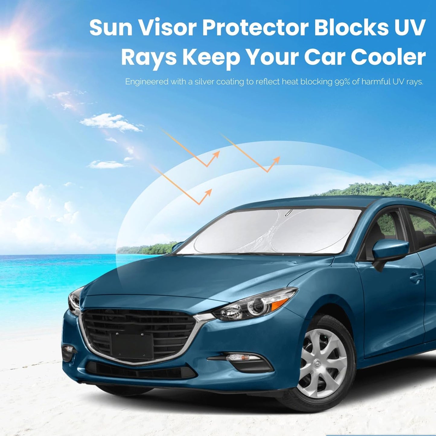 Sunshade for Mazda CX-30 2019-2025 2026 CX30 Sun Shade Windshield Cover, Front Window Shield Foldable Sun Visor Protector Custom Fit CX30 Car Accessories Blocks UV Rays